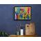 Example of what the painting would look like hanging and framed in a furnished setting. Painting is sold unframed.